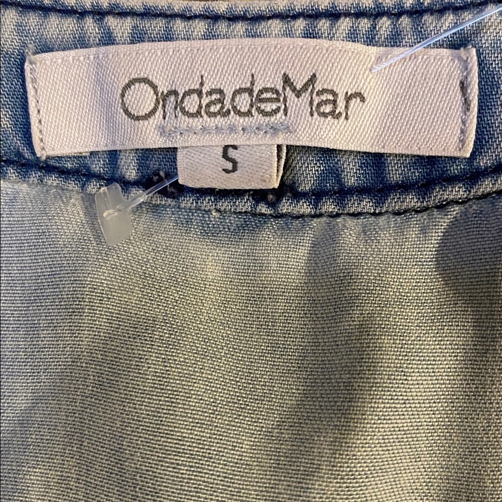 OndadeMar Denim jumpsuit with Colorful Trim size S - Picture 3 of 6